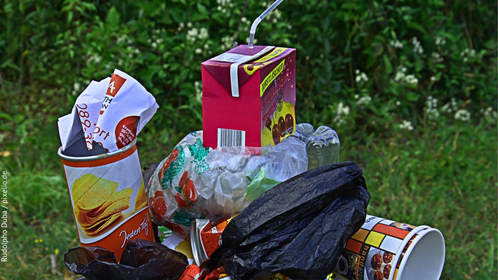 Mülleimer mit Verpackungsmüll von Rudolpho Duba / pixelio.de