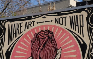 Make art not war Graffiti gegen Krieg